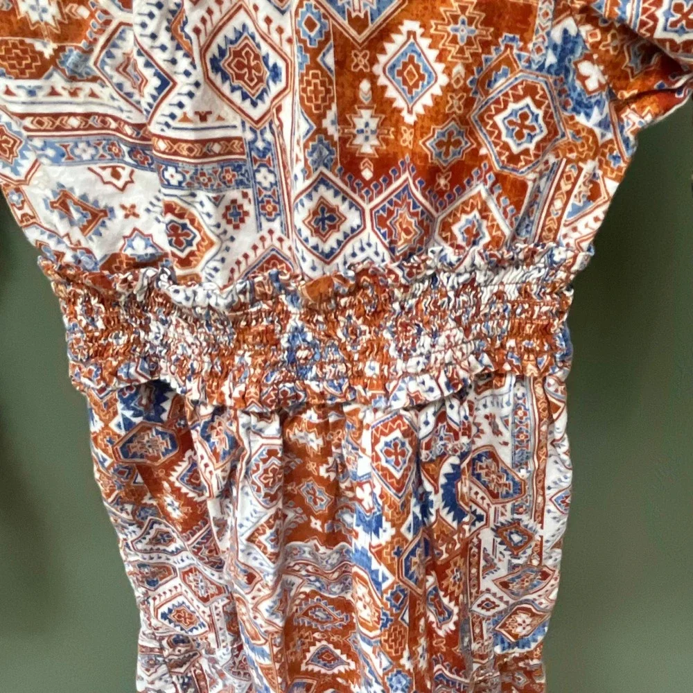 Gymboree Girls‎ Size 6 Southwestern Dress and Cardigan Set Orange Blue White 2pc